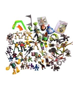 LOT of 50+ Teenage Mutant Ninja Turtles Assorted Figures + Accessories, Vehicles